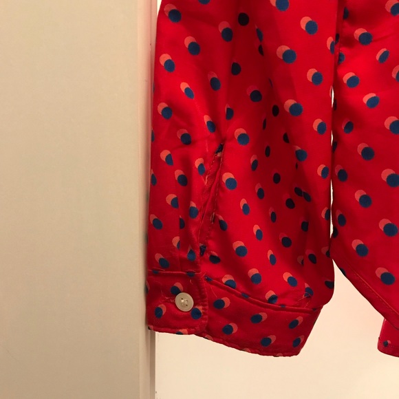 Gap Red, Blue, and Orange Polka Dot Blouse - Picture 6 of 8